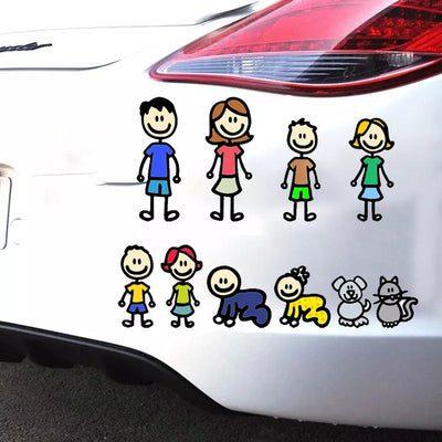 Happy Family Car Sticker Children Play Decals Car Body Styling Cartoon Vinyl Decal Funny Decoration Auto Stickers Accessories - Gufetto Brand 