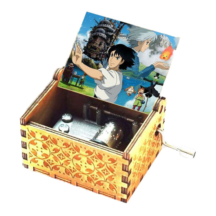 Il castello errante di Howl Carillon Tema anime Musica Merry Go Round of Life Carillon a manovella in legno Regalo di compleanno di Capodanno - Gufetto Brand 