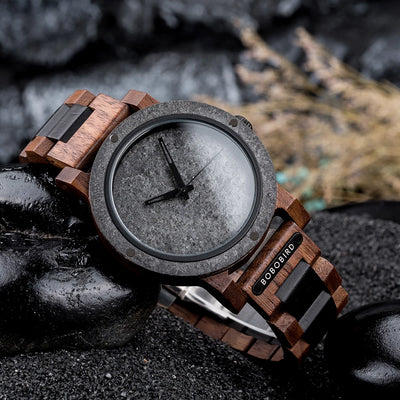 BOBO BIRD Stone Watch for Men Relogio Masculino 2022 New Men’s Wooden Band Wristwatches Personalized Christmas Gift Dropshipping - Gufetto Brand 