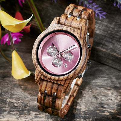 BOBO BIRD Wooden Women's Watches 3 Sub Dials Chronograph Support OEM Customized Dropshipping - Gufetto Brand 