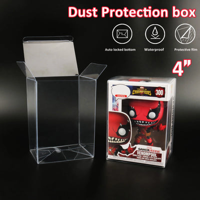 Transparent Protector PET Plastic Case 1pcs for 4 Inch by Hand for Funko Pop Series Collection Storage Protective Box - Gufetto Brand 