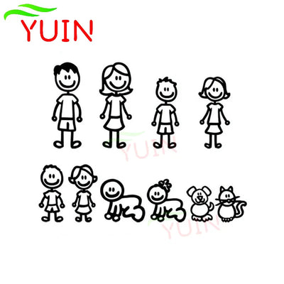 YUIN Creativity Car Stickers Fun Family Fashion Styling Body Cars Decal Cartoon Creative Personality Waterproof Sunscreen Decals - Gufetto Brand 