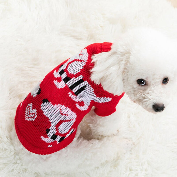 Vestiti per cani di Natale Maglione lavorato a maglia caldo invernale del fumetto per cani di piccola taglia Abbigliamento per animali domestici Cappotto pullover per cuccioli Gilet all'uncinetto lavorato a maglia - Gufetto Brand 