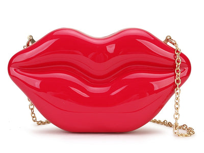 Sexy Red Lips Design Women Party Clutch Pochette Borsa da sera abbagliante Borsa a catena femminile Borsa a tracolla Borse e borsette Pouch Fashion - Gufetto Brand 