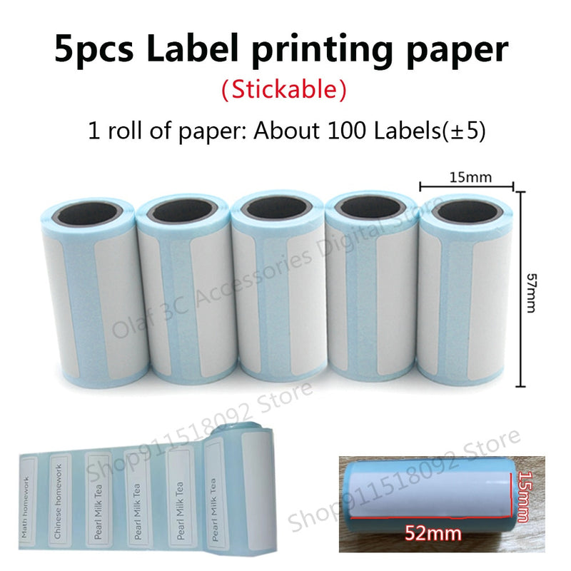 Mini stampante per etichette portatile Stampanti per etichette adesive  termiche fotografiche Stampanti per adesivi per mini stampanti tascabili  Bluetooth senza inchiostro 57MM