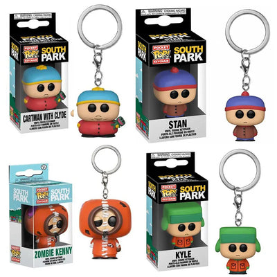 5 New Styles Funko POP Pocket Keychain South Park Kyle Stan Zombie Kenny Cartman PVC Model Toys for Children Birthday Gift - Gufetto Brand 