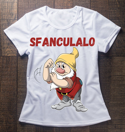 T-shirt Donna bianca Sfanculalo Outlet - Gufetto Brand 