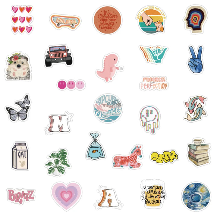 10/30/50 Pcs INS Small Fresh Sticker Cartoon Waterproof PVC For Graffiti Divination Refrigerator Skateboard Classic Toy Kid Gift - Gufetto Brand 