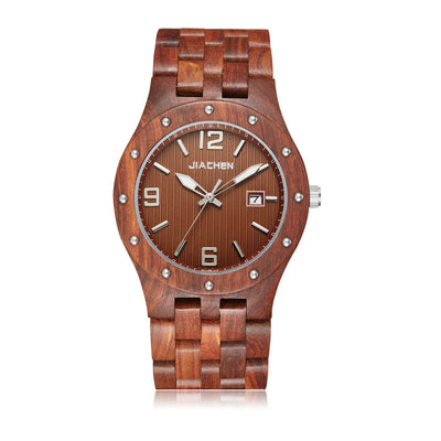Luxury Brand Waterproof Wood Watch Men Quartz Watches Wooden Band Calendar Analog Male Elegant Wristwatches relogio New 2023 - Gufetto Brand 