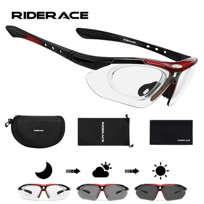 RIDERACE Cycling Sunglasses Photochromic for Men Sun Glasses MTB Mountain Bike Eyewear Sports Cycle Road Bicycle Goggles UV400 - Gufetto Brand 