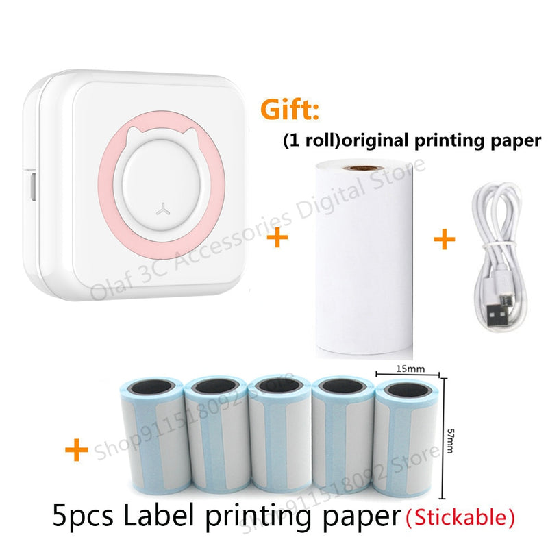 Mini stampante per etichette portatile Stampanti per etichette adesive  termiche fotografiche Stampanti per adesivi per mini stampanti tascabili  Bluetooth senza inchiostro 57MM