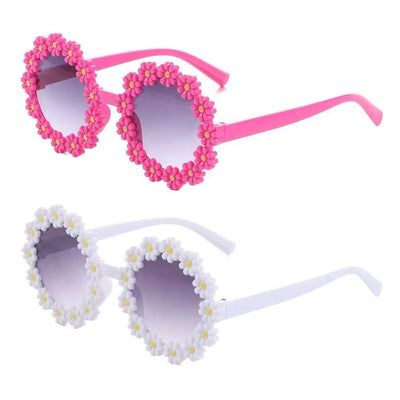 Kids Sun Glasses Children Round Daisy Flower Sunglasses Outdoor Sun Protection Eyewear Festival Party Fashion Shades for Girls - Gufetto Brand 