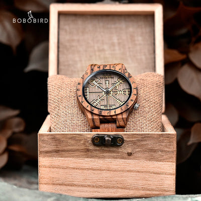 BOBO BIRD Wooden Watches Viking Symbol Element Handmade Watch Logo Customize Dropshipping - Gufetto Brand 