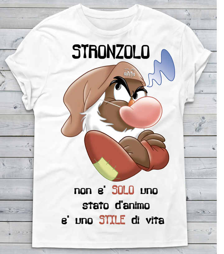 T-shirt Bianca uomo Stronzolo Outlet - Gufetto Brand 
