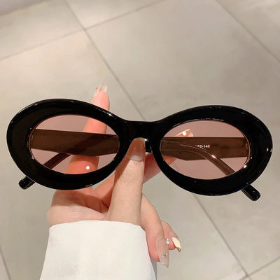 KAMMPT Fashion Oval Sunglasses 2024 New in Vintage Candy Color Brand Design Women Shades Ins Trendy Stylish Travelling Eyewear - Gufetto Brand 