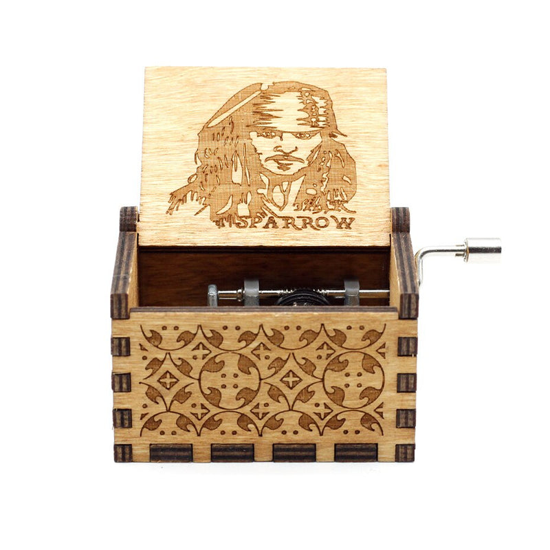 Carillon in legno fatto a mano Jack Sparrow dai pirati dei Caraibi suona melodia Davy Jones Sailor Moon carillon regalo - Gufetto Brand 