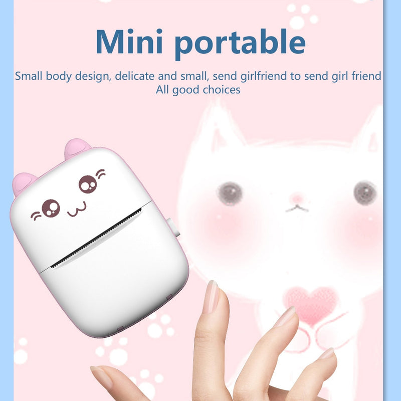Meow Mini Stampante per etichette Stampanti termiche portatili Adesivi Carta senza inchiostro Wireless Impresora Portátil 200 dpi Android IOS 57mm - Gufetto Brand 