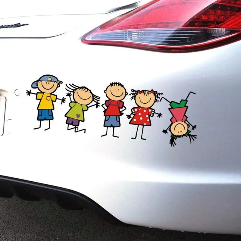 Happy Family Car Sticker Children Play Decals Car Body Styling Cartoon Vinyl Decal Funny Decoration Auto Stickers Accessories - Gufetto Brand 