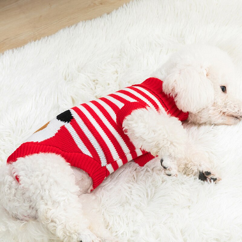 Vestiti per cani di Natale Maglione lavorato a maglia caldo invernale del fumetto per cani di piccola taglia Abbigliamento per animali domestici Cappotto pullover per cuccioli Gilet all&