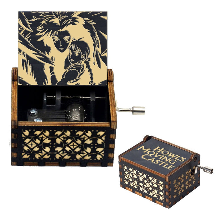 Il castello errante di Howl Carillon Tema anime Musica Merry Go Round of Life Carillon a manovella in legno Regalo di compleanno di Capodanno - Gufetto Brand 