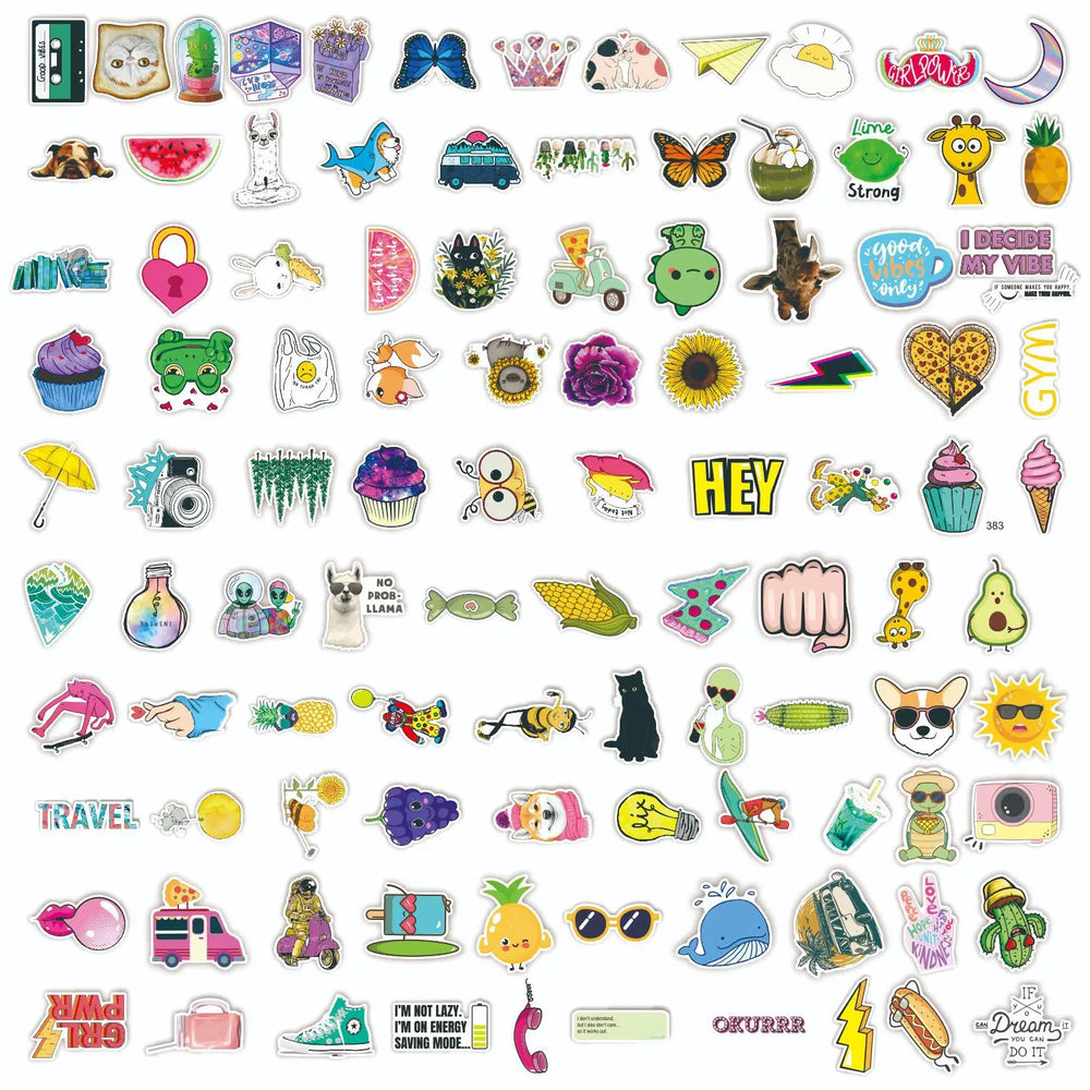 10/30/50/105Pcs Summer Small Fresh Vsco Stickers For Snowboard Laptop Luggage Car Fridge DIY Styling Vinyl Home Decor Stickers - Gufetto Brand 