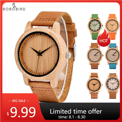 BOBO BIRD Wood Watch for Men and Women Unisex Lightweight Handcrafted Quartz Customized Bamboo Watches 2023 Free Shipping - Gufetto Brand 