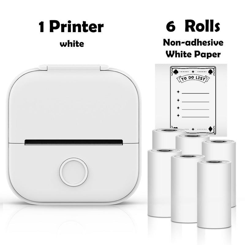 Phomemo T02 Stampante tascabile termica mini wireless portatile Adesivi autoadesivi Uso per fai da te, Adesivo per diario - Gufetto Brand 