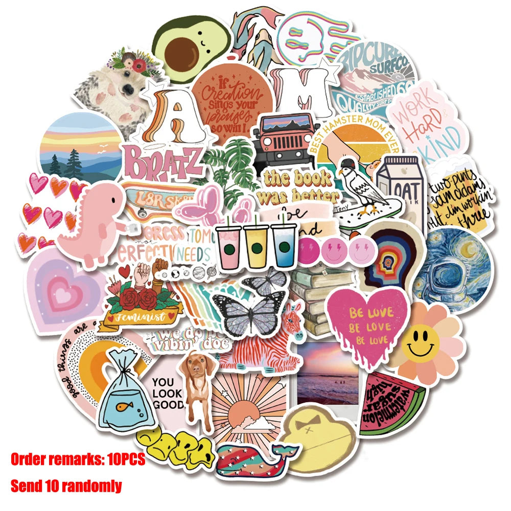 10/30/50 Pcs INS Small Fresh Sticker Cartoon Waterproof PVC For Graffiti Divination Refrigerator Skateboard Classic Toy Kid Gift - Gufetto Brand 