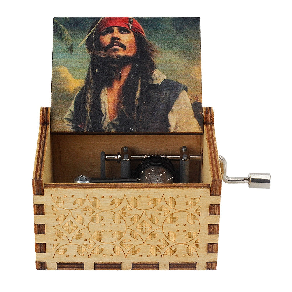 Carillon in legno fatto a mano Jack Sparrow dai pirati dei Caraibi suona melodia Davy Jones Sailor Moon carillon regalo - Gufetto Brand 