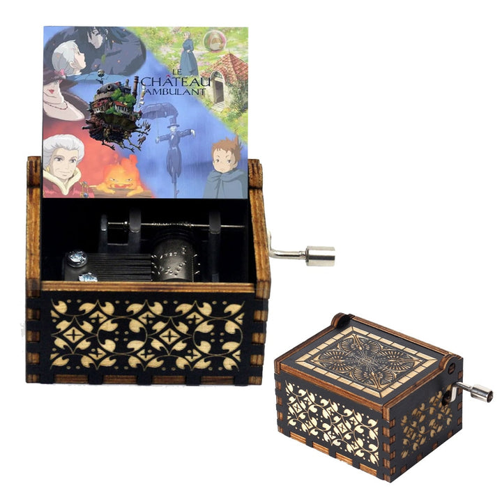 Il castello errante di Howl Carillon Tema anime Musica Merry Go Round of Life Carillon a manovella in legno Regalo di compleanno di Capodanno - Gufetto Brand 