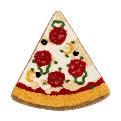 La camera da letto con tappeto in peluche divertente Pizza assorbe l'acqua - Gufetto Brand 