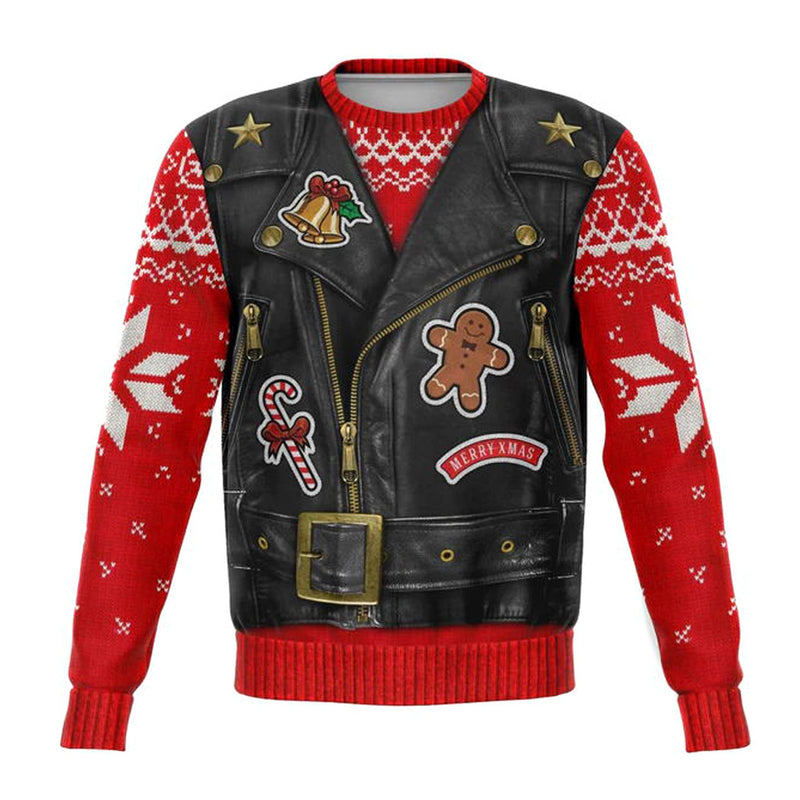 Nuovo maglione girocollo da uomo natalizio in due pezzi finto stampato in 3D - Gufetto Brand 