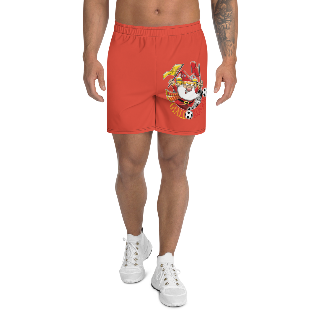 Pantaloncini sportivi in tessuto riciclato GIALLO ROSSOLO - Gufetto Brand 