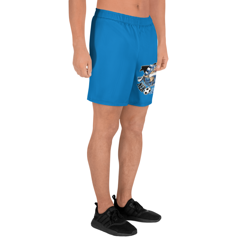 Pantaloncini sportivi in tessuto riciclato NERO AZZURROLO - Gufetto Brand 