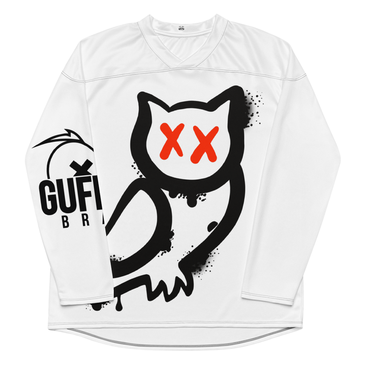Maglia riciclata fan dell'hockey GUFETTO NERO OCCHI ROSSI - Gufetto Brand 