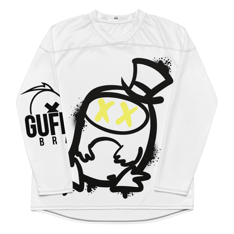 Maglia riciclata fan dell'hockey GUFETTO 2 NERO OCCHI GIALLI - Gufetto Brand 