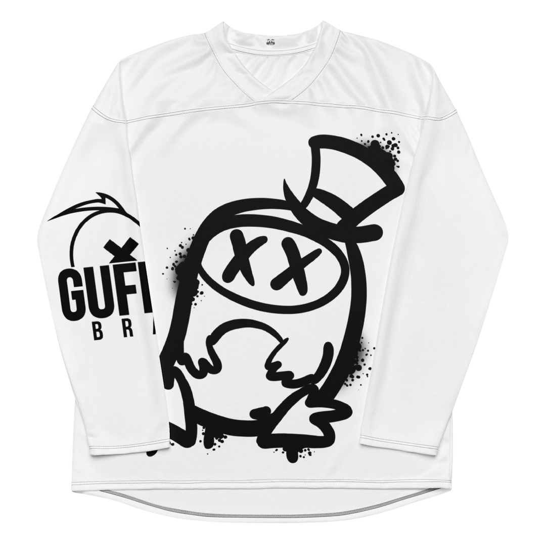 Maglia riciclata fan dell'hockey GUFETTO 2 NERO OCCHI NERI - Gufetto Brand 