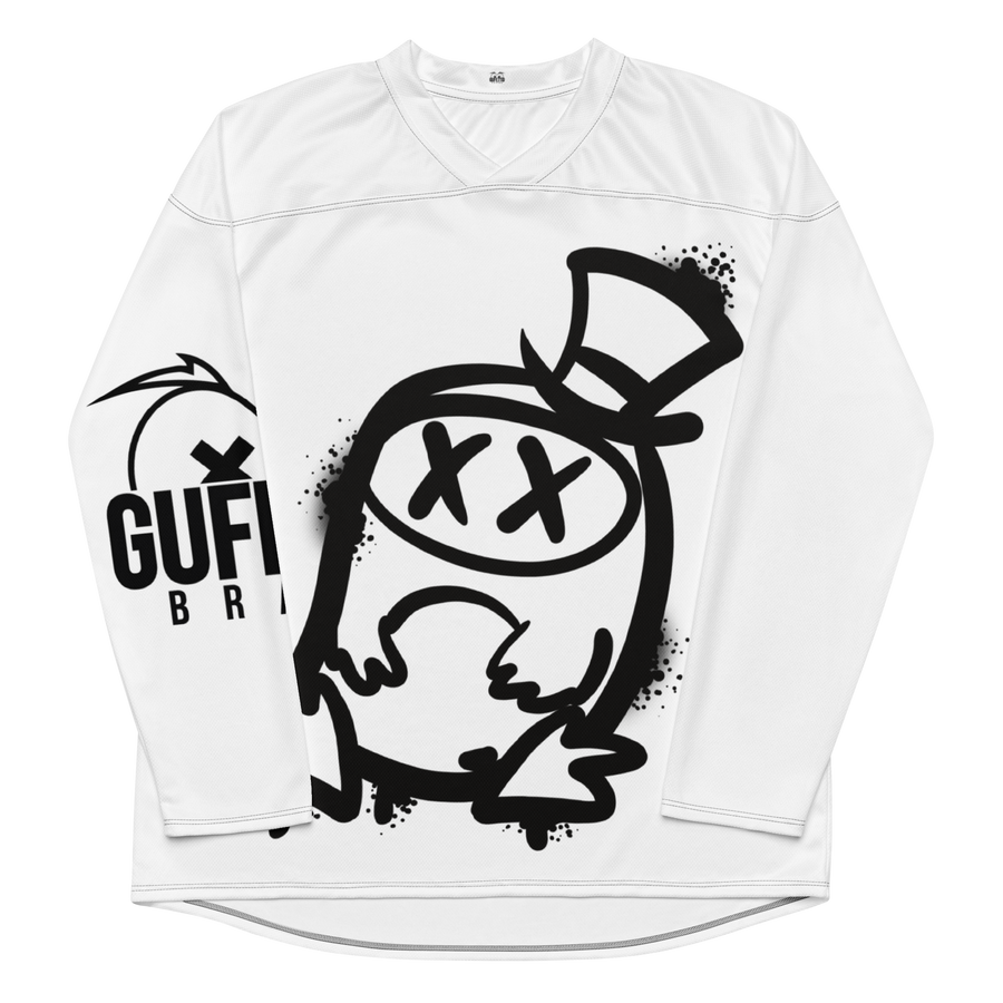 Maglia riciclata fan dell'hockey GUFETTO 2 NERO OCCHI NERI - Gufetto Brand 