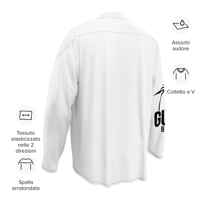 Maglia riciclata fan dell'hockey GUFETTO 1 NERO OCCHI GIALLI - Gufetto Brand 