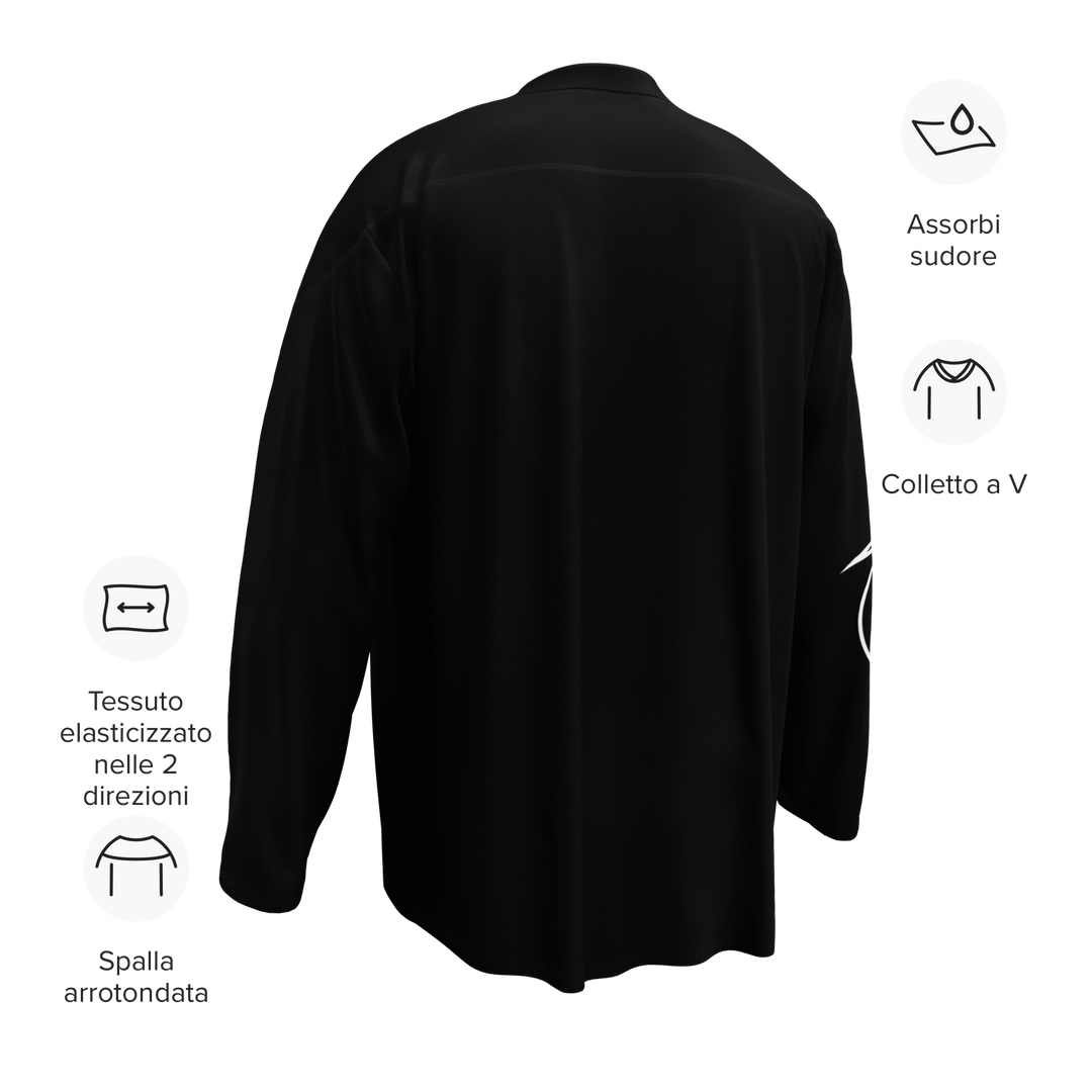 Maglia riciclata fan dell'hockey GUFETTO 1 BIANCO OCCHI BIANCHI - Gufetto Brand 