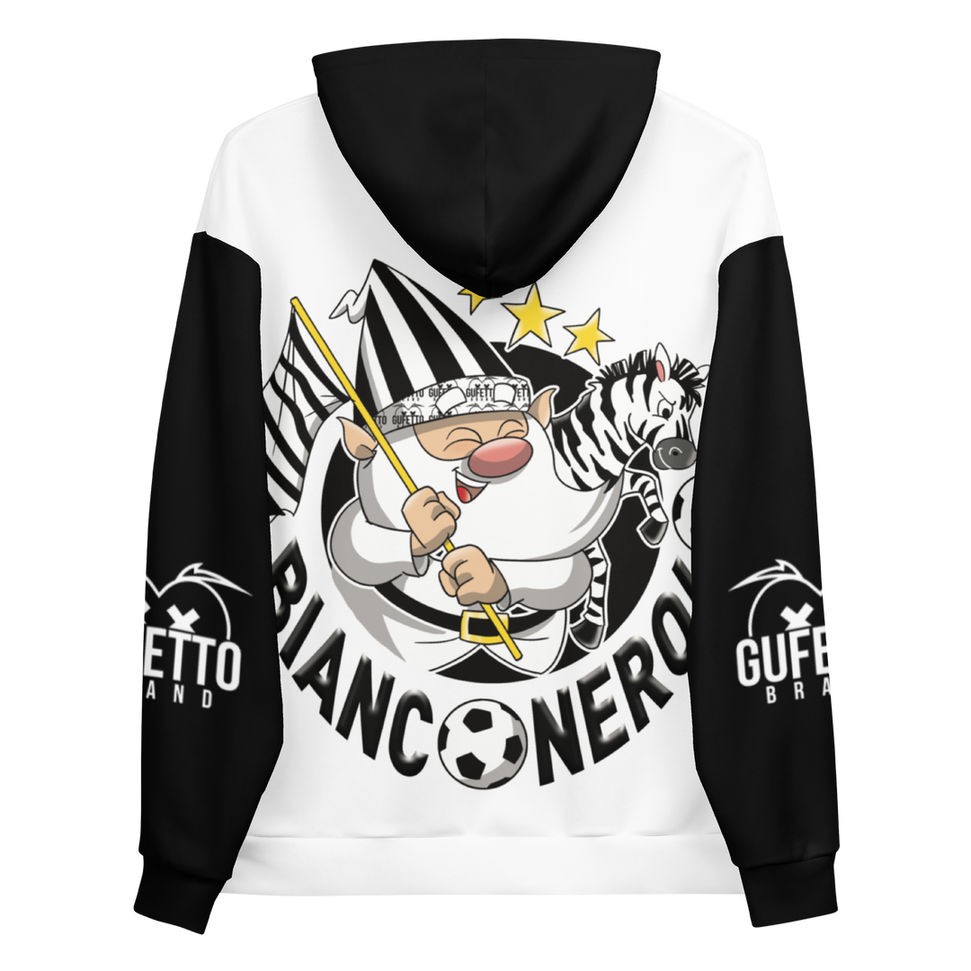 Felpa con cappuccio Uomo/Donna BIANCO NEROLO - Gufetto Brand 