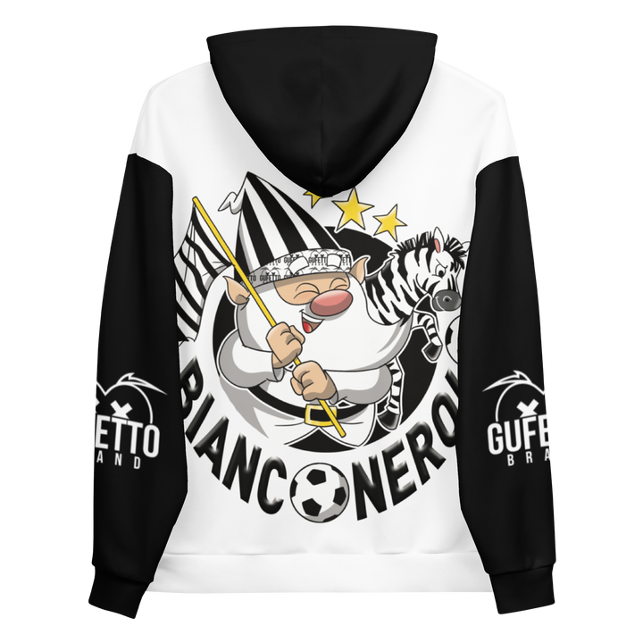 Felpa con cappuccio Uomo/Donna BIANCO NEROLO - Gufetto Brand 