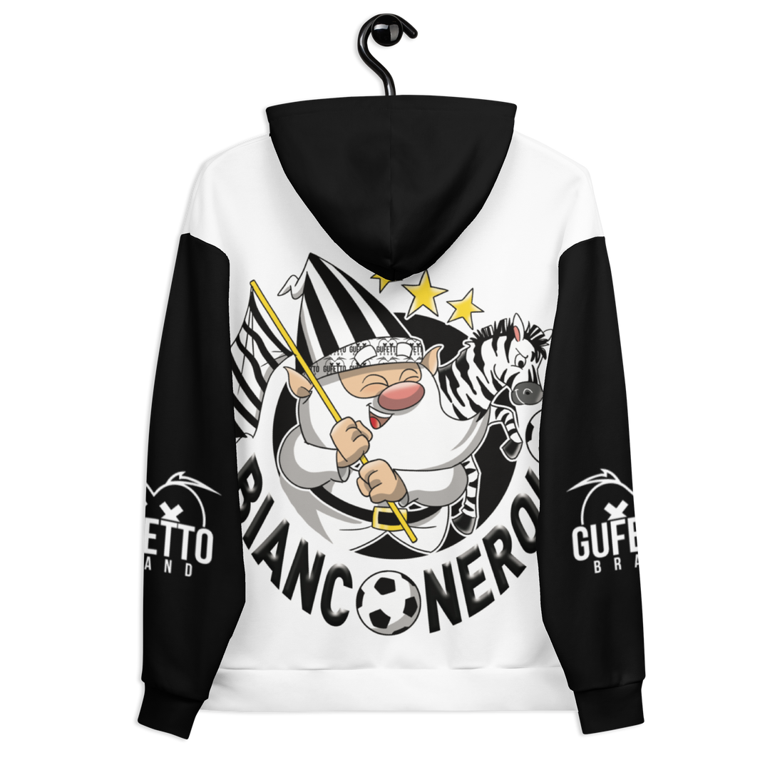 Felpa con cappuccio Uomo/Donna BIANCO NEROLO - Gufetto Brand 