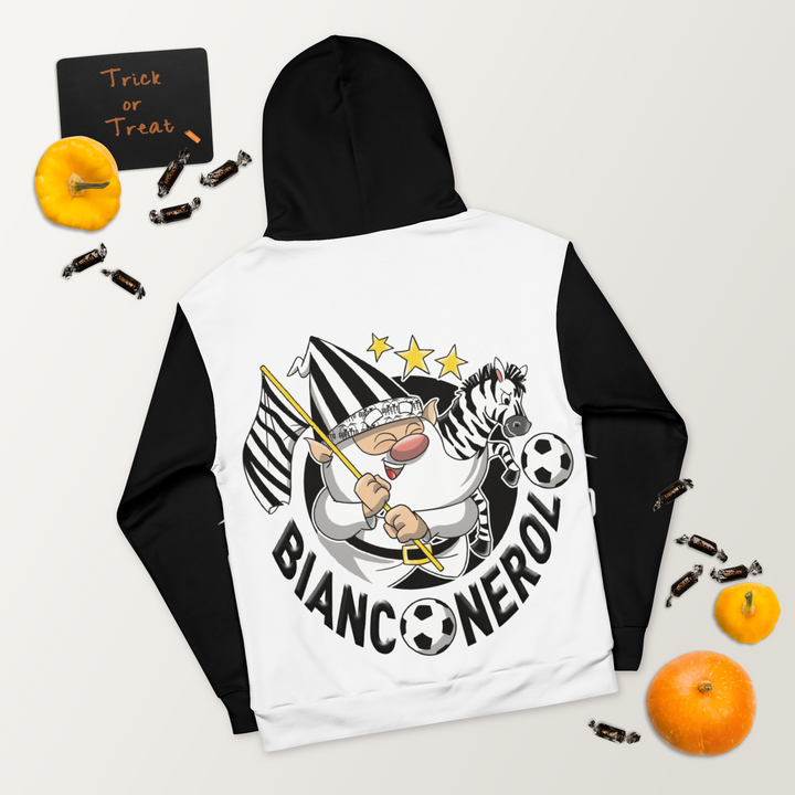 Felpa con cappuccio Uomo/Donna BIANCO NEROLO - Gufetto Brand 