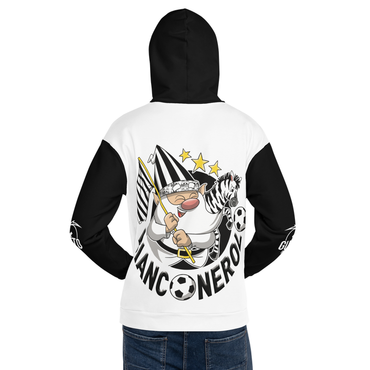 Felpa con cappuccio Uomo/Donna BIANCO NEROLO - Gufetto Brand 
