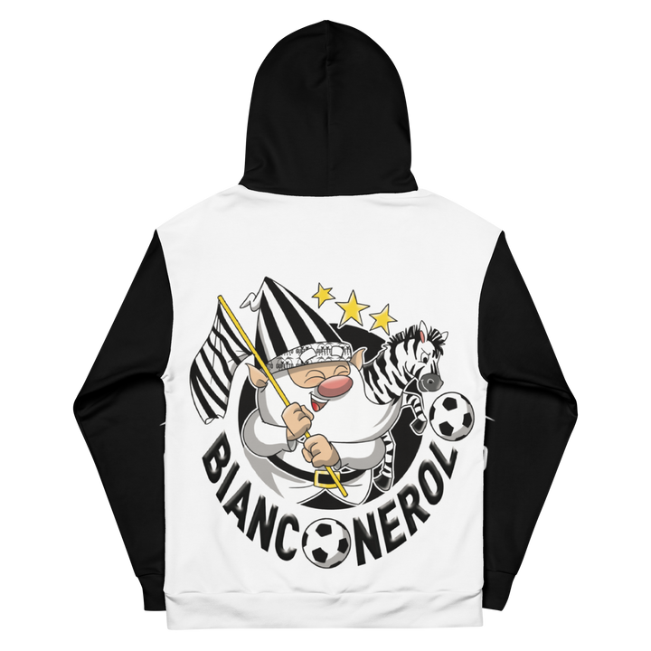 Felpa con cappuccio Uomo/Donna BIANCO NEROLO - Gufetto Brand 