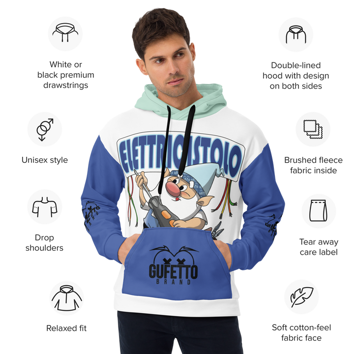 Felpa con cappuccio Uomo/Donna ELETTRICISTOLO - Gufetto Brand 