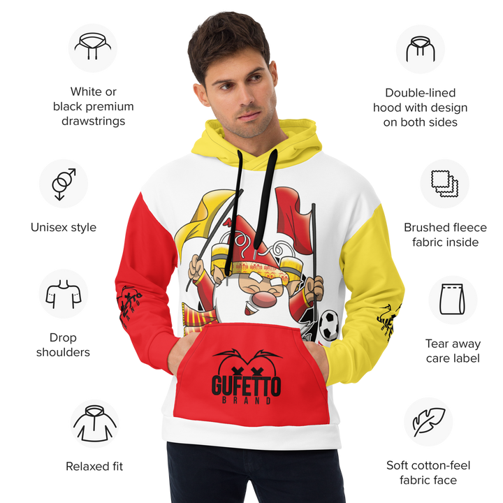 Felpa con cappuccio Uomo/Donna GIALLO ROSSOLO - Gufetto Brand 