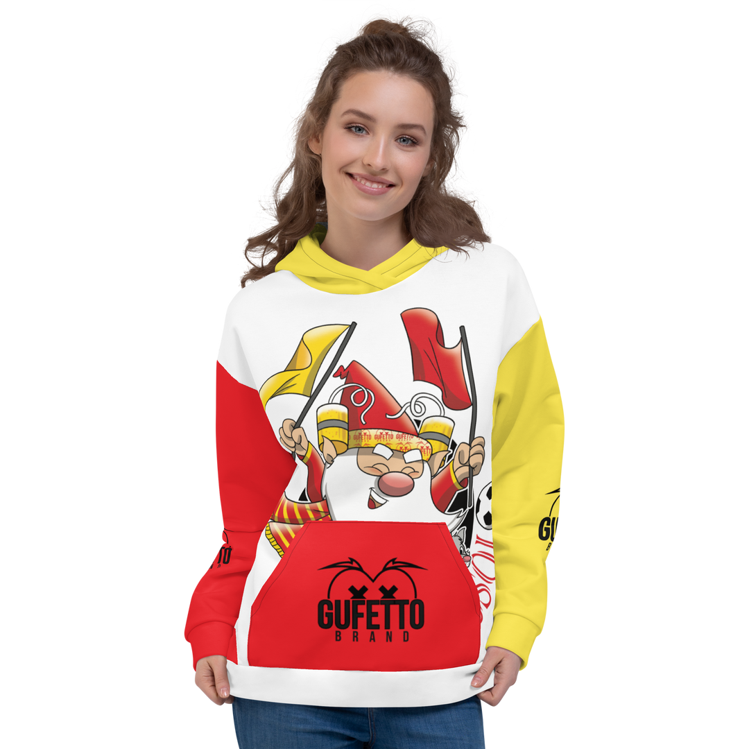 Felpa con cappuccio Uomo/Donna GIALLO ROSSOLO - Gufetto Brand 
