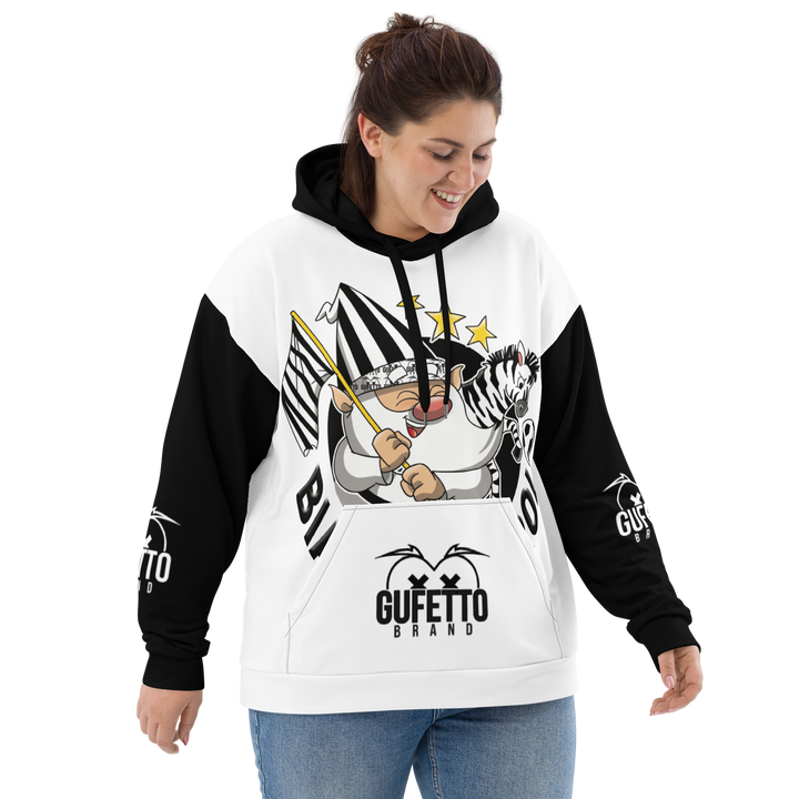 Felpa con cappuccio Uomo/Donna BIANCO NEROLO - Gufetto Brand 